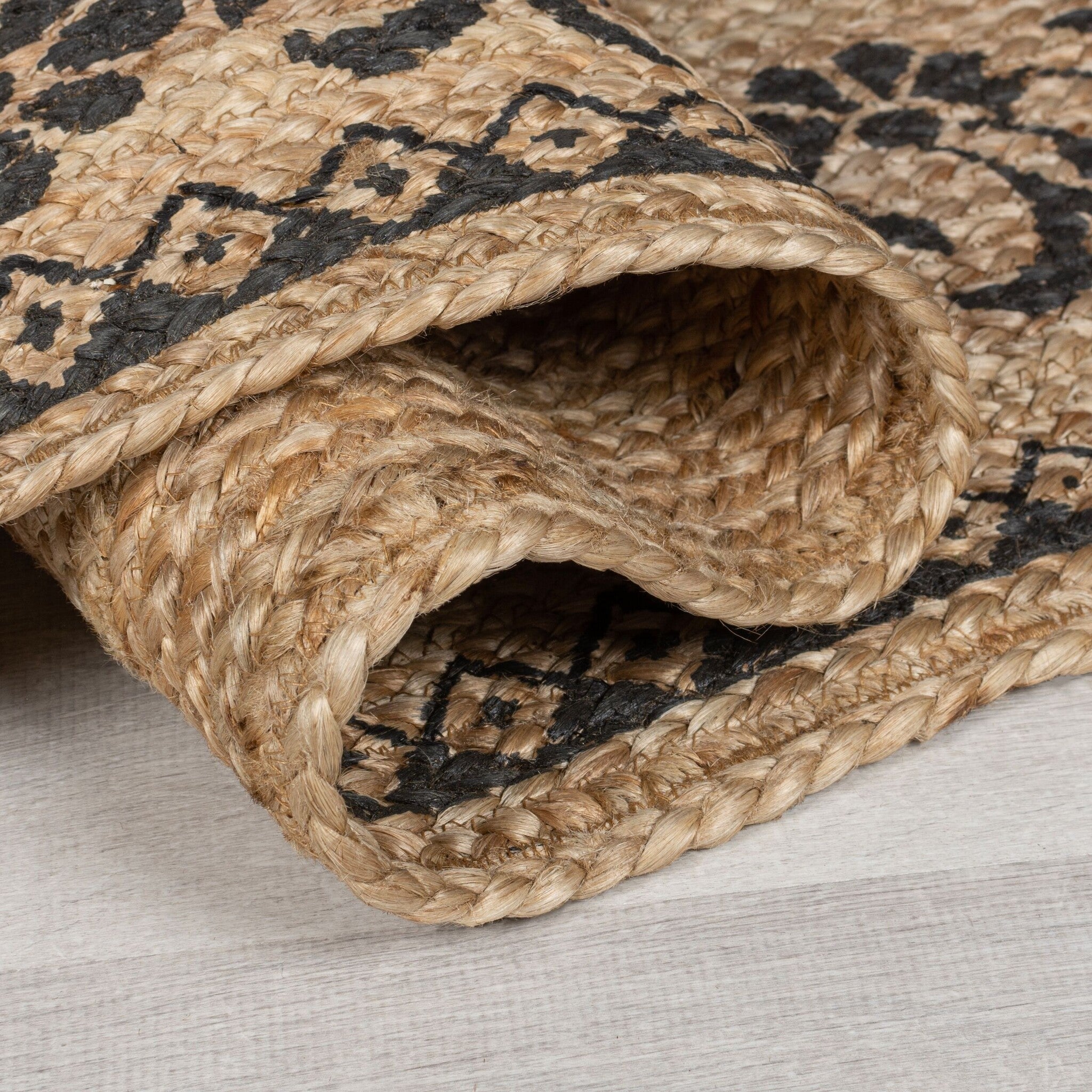 Jute floor rug - Marino Floral Natural