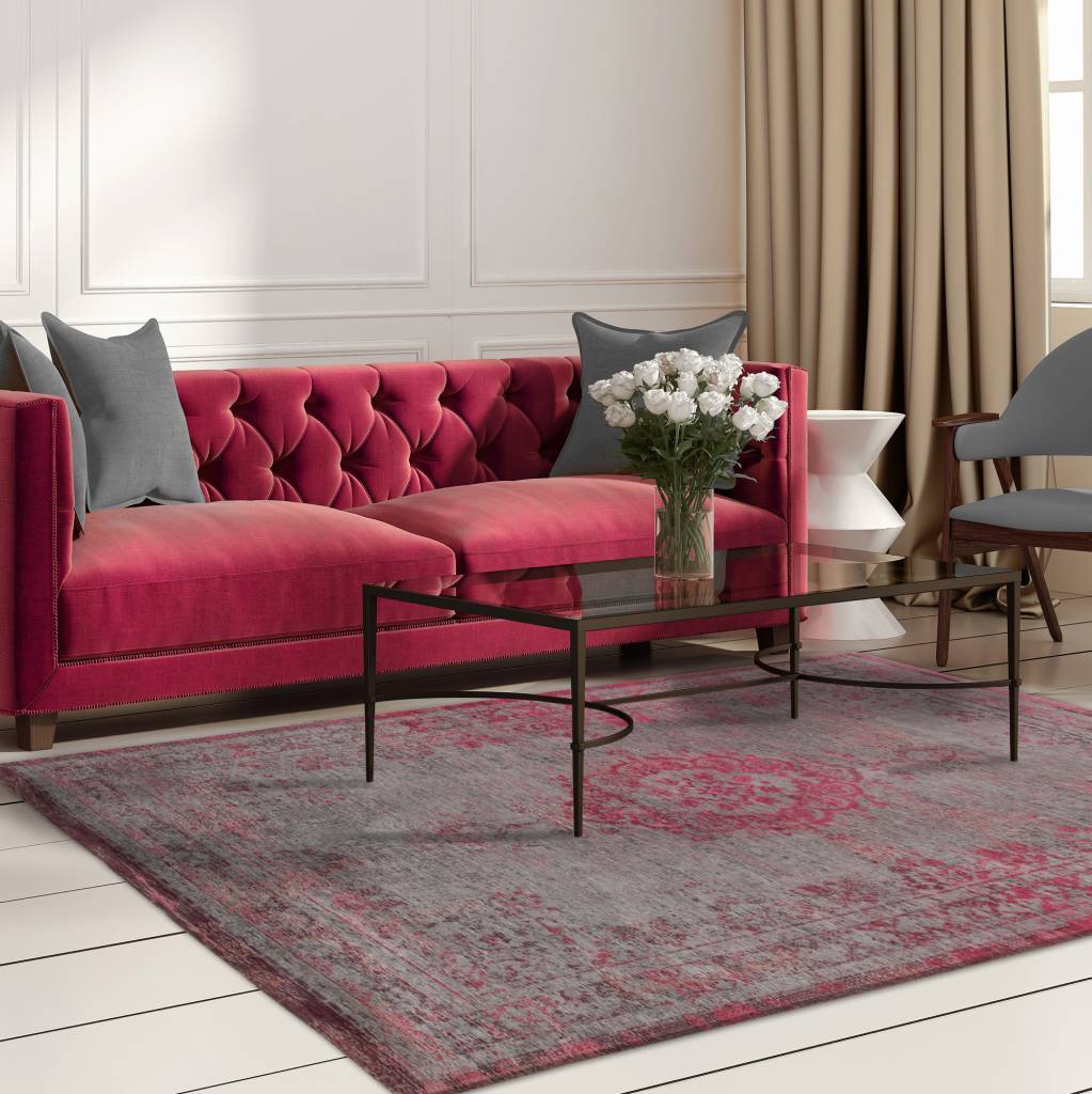Vintage floor rug - The Fading World Pink Flash 8261