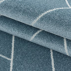 Retro floor rug - Stencil Triangle Blue/White