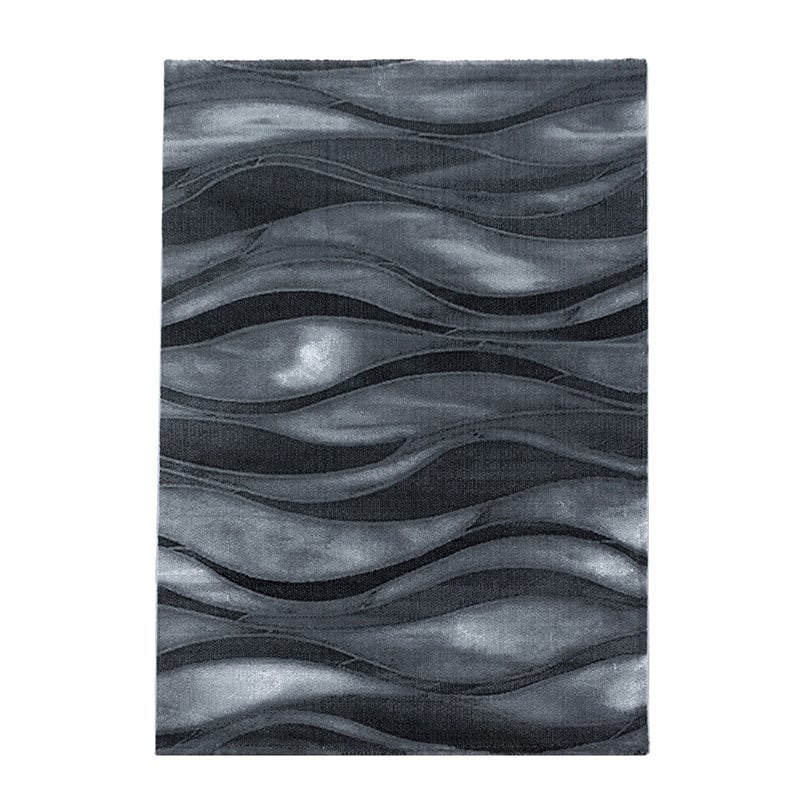 Modern Floor Rug - Streaky Current Black/Gray