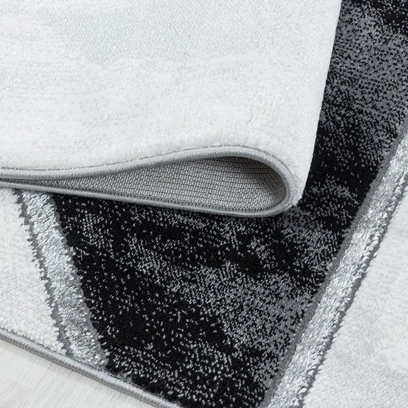 Modern floor rug - Marble Design Grey/Silver