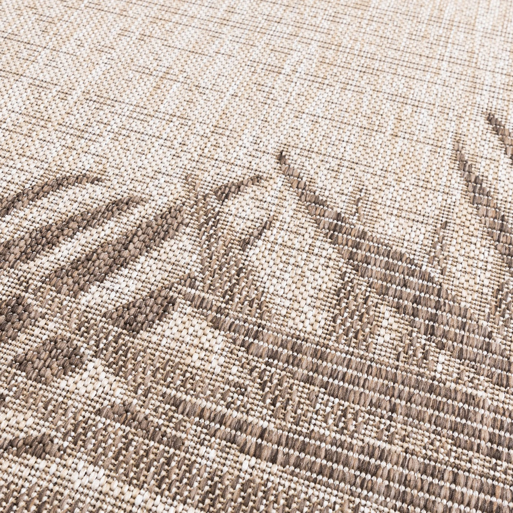 Round Outdoor Rug - Tiga Edge Taupe