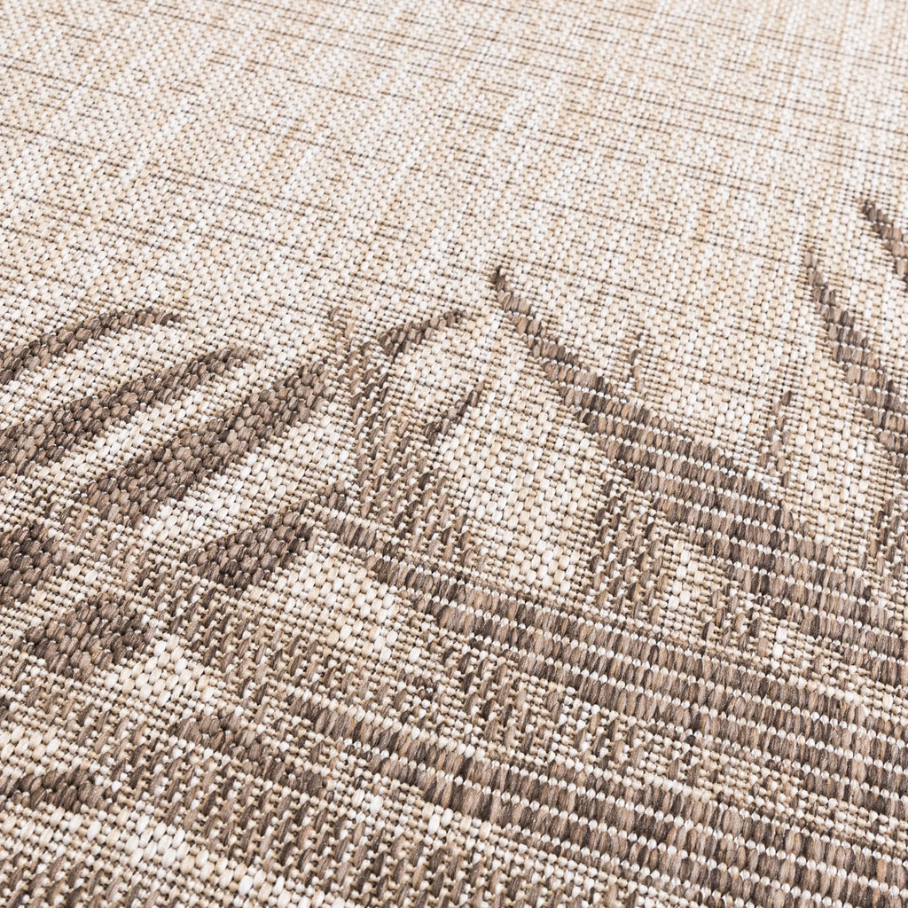 Round Outdoor Rug - Tiga Edge Taupe