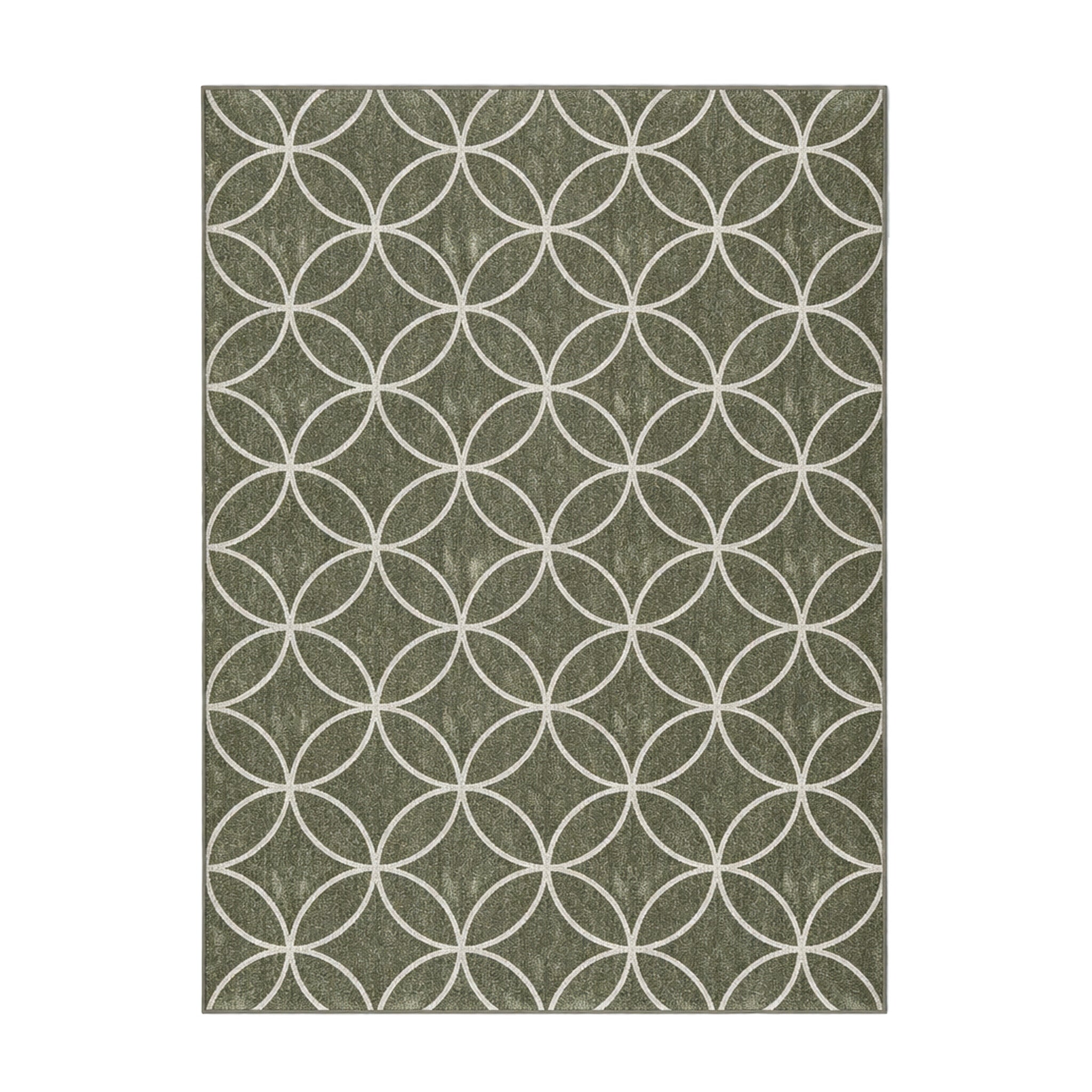 Geometric Outdoor Rug – Faro Ripple Green/White