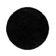 Round high-pile floor rug - Softy Black