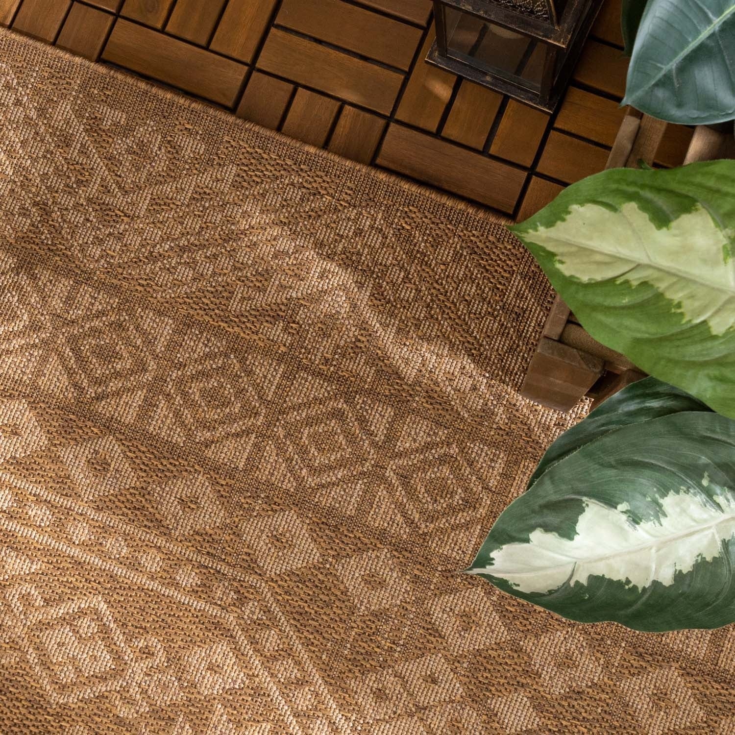 Jute Outdoor Rug - Mavi Medallion Brown/Cream