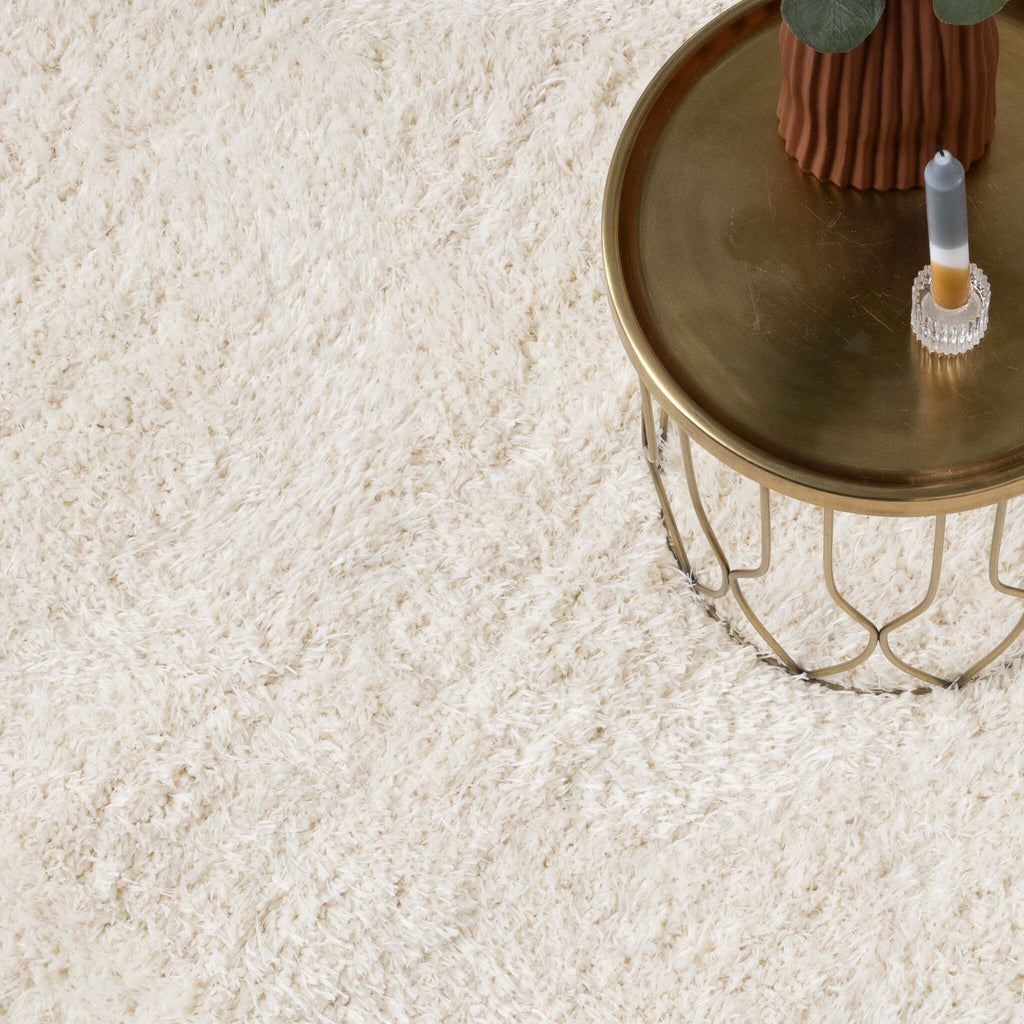 Oval Shaggy Rug - Blaze Cream/White