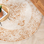 Round Vintage Rug - Spring Ethnic Cream/Terra