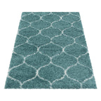Berber floor rug - Agadir Circle Blue/Cream