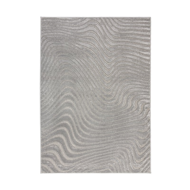 Graphic Floor Rug - Patno Channel Silver