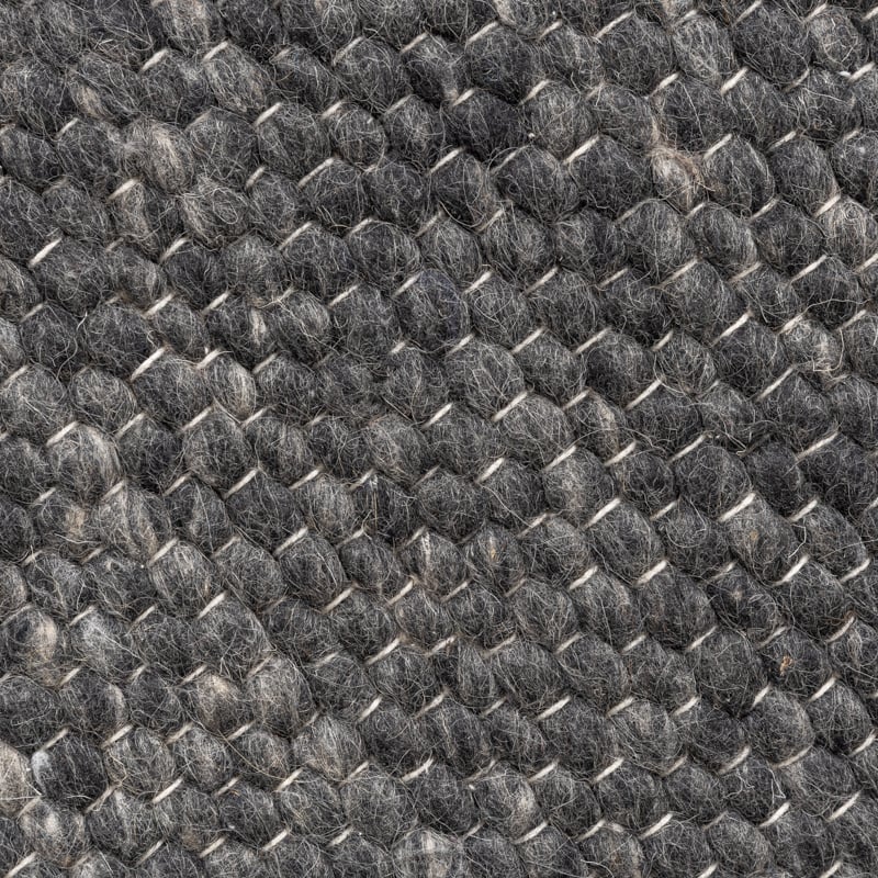 Round Wool Rug - Feline Anthracite/Blended