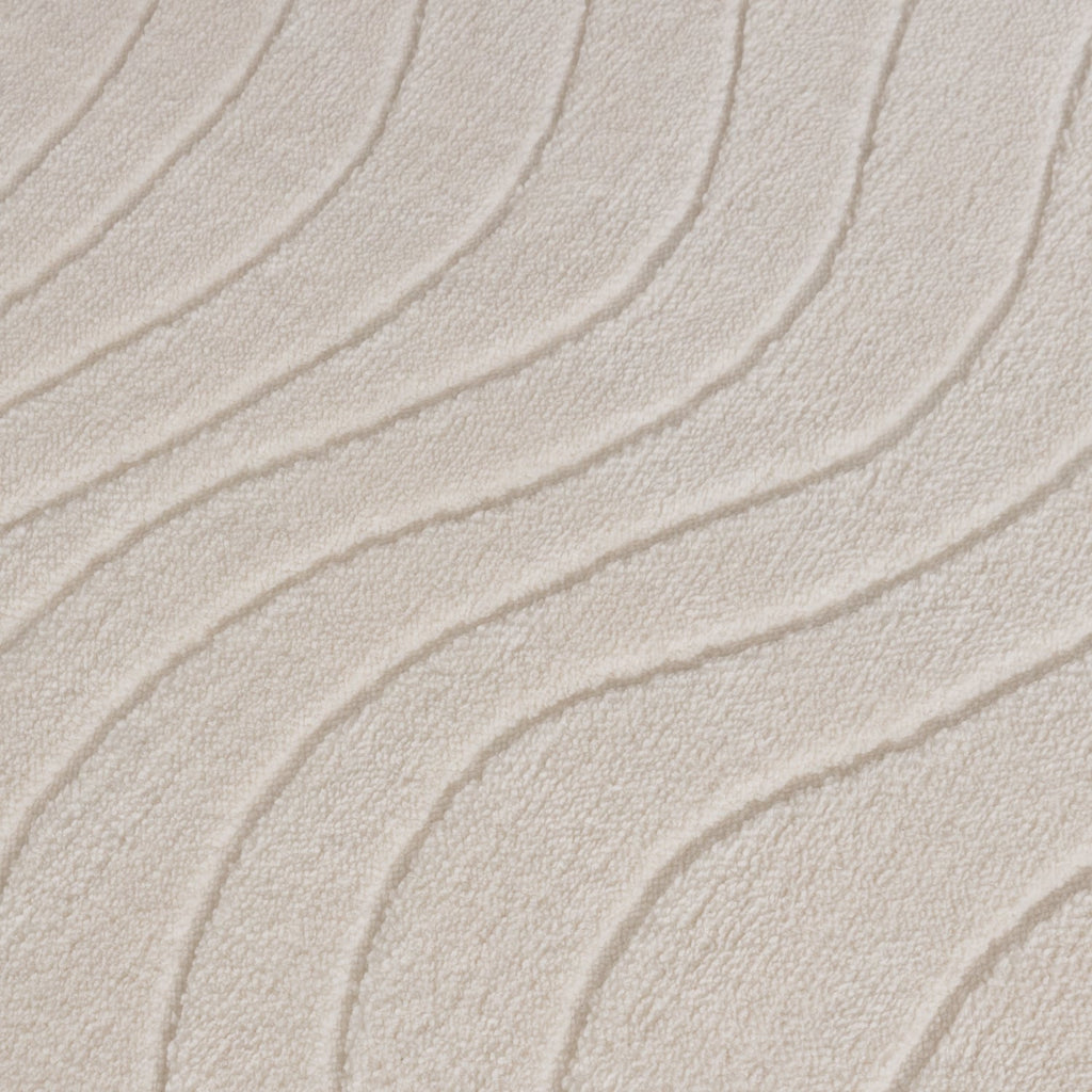 Round Scandinavian Rug - Charm Waves White