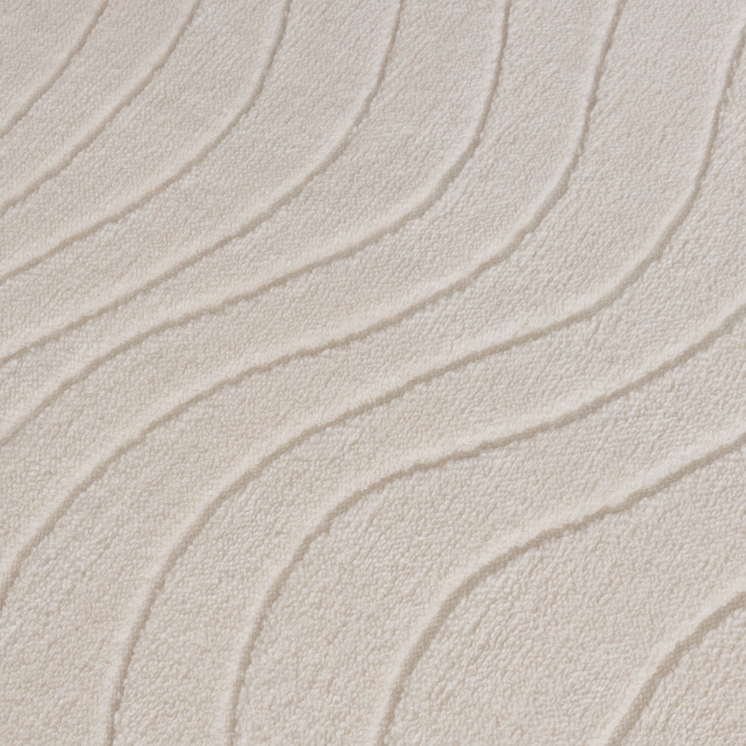Round Scandinavian Rug - Charm Waves White