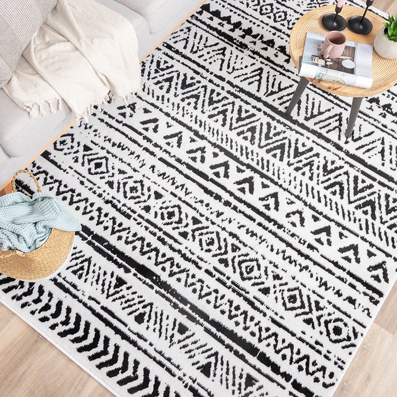 Scandinavian Rug - Scandi Geo Black/White