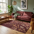 Washable rug - Misty Floral Brown