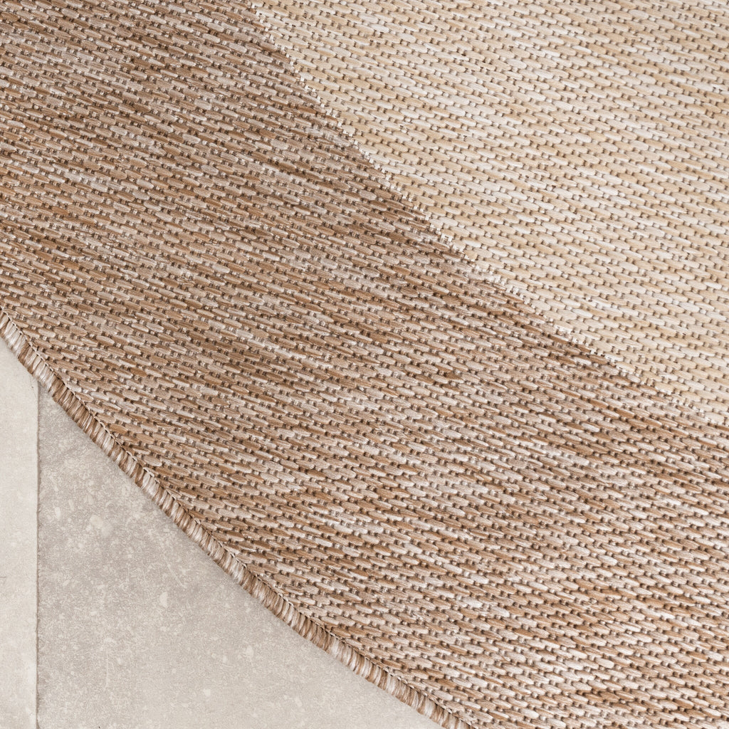 Round Indoor & Outdoor Rug – Sierra Border Cream/Beige