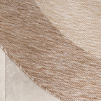 Round Indoor & Outdoor Rug – Sierra Border Cream/Beige