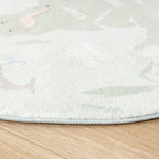 Round Kids Rug - Globe Mint