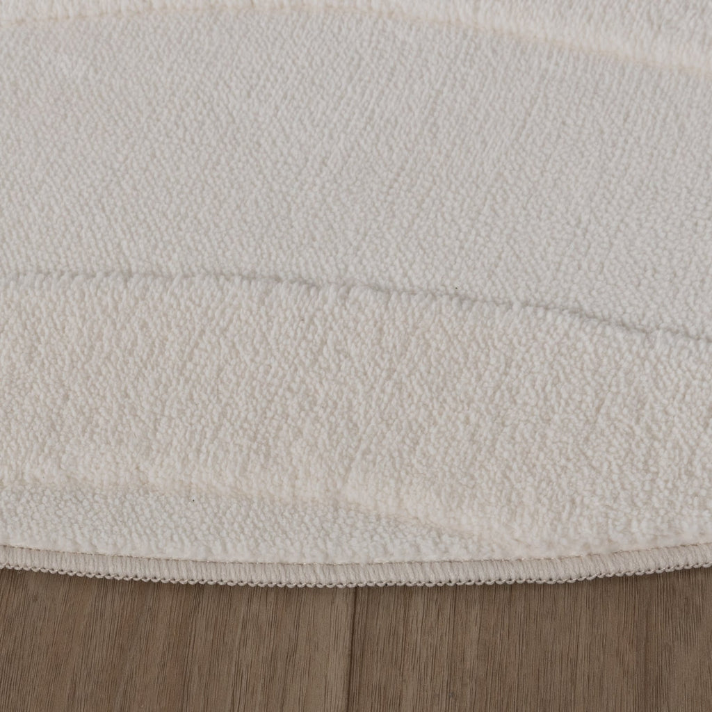 Round Scandinavian Rug - Charm Shapes White