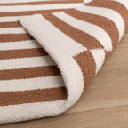 Striped Modern Rug - Dazzle Blocks Brown/White