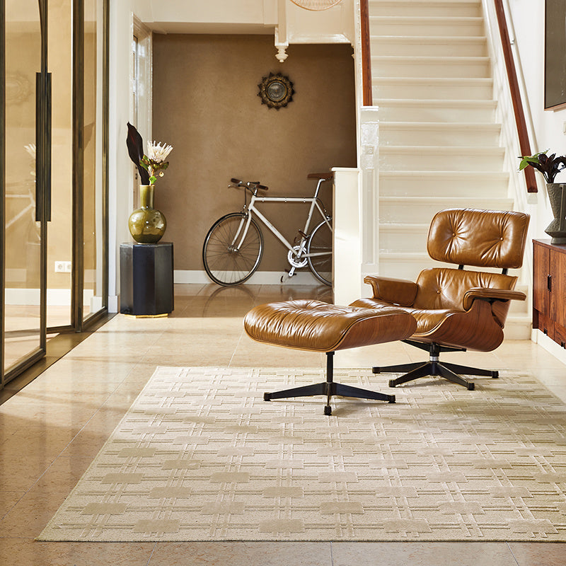 Viscose floor rug - Graphix 3163 Squares Ivory