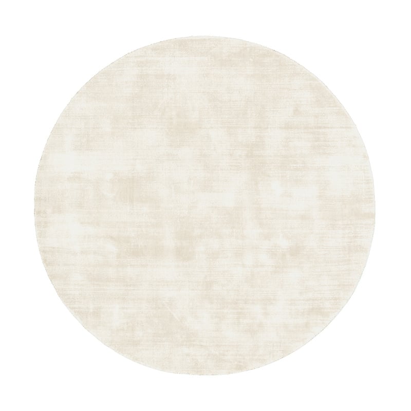 Round Viscose Rug - Pearl Cream