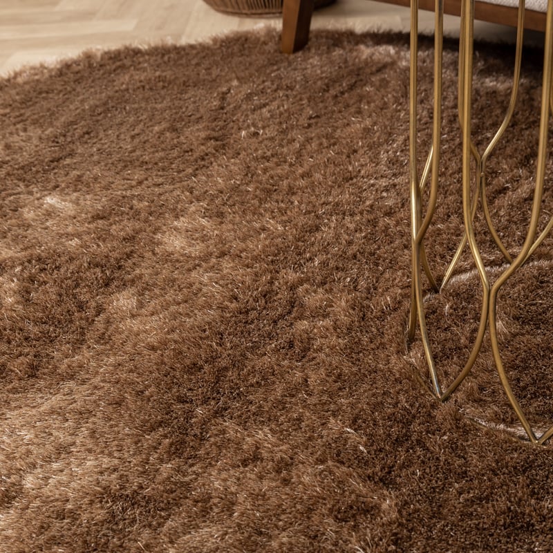 Round High Pile Rug - Glorious Taupe