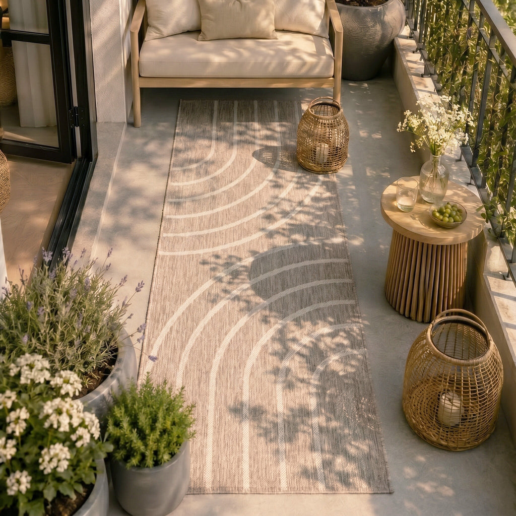 Balcony Rug - Sierra Curves Beige/Cream