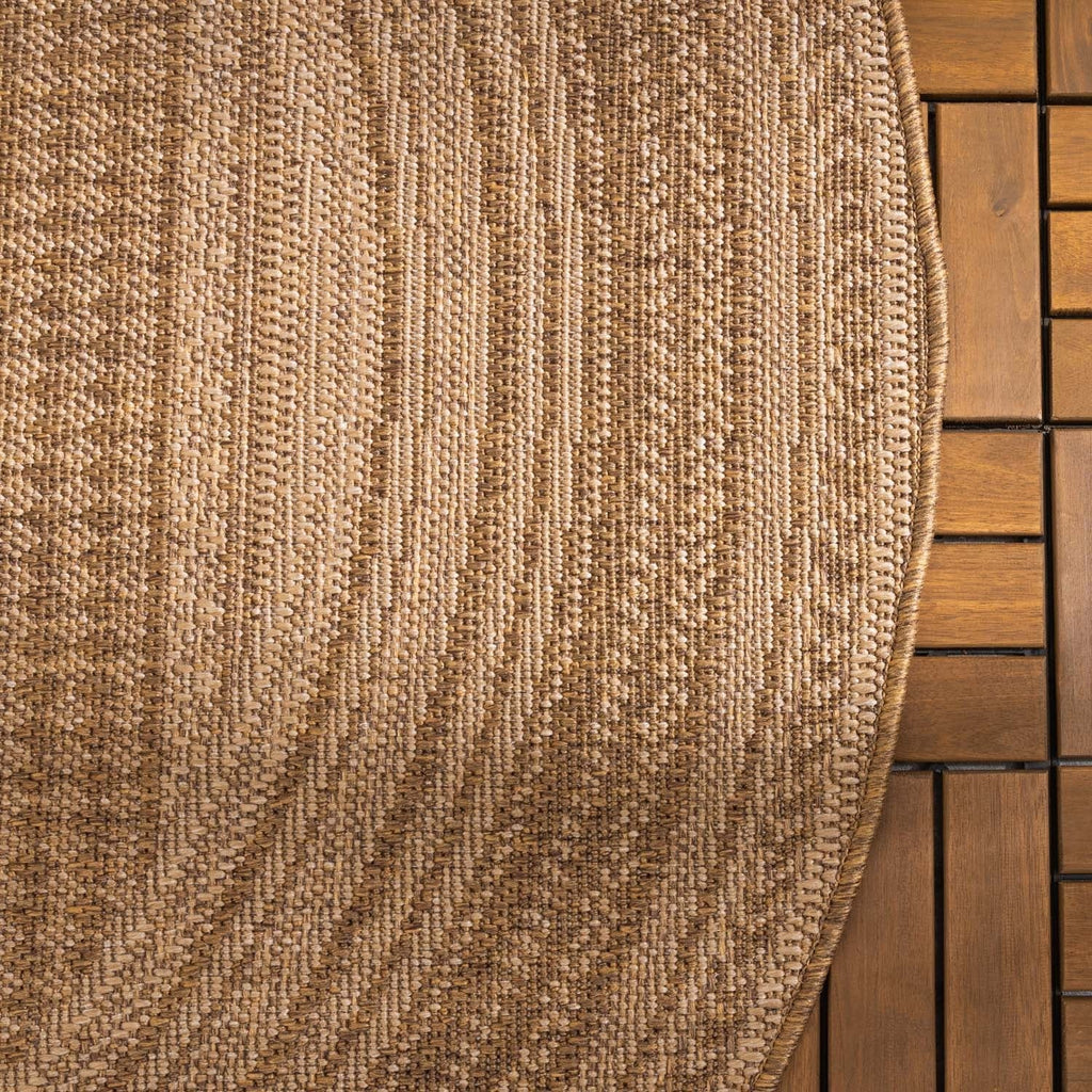 Round Jute Outdoor Rug - Mavi Stripes Cream/Brown
