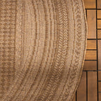Round Jute Outdoor Rug - Mavi Stripes Cream/Brown