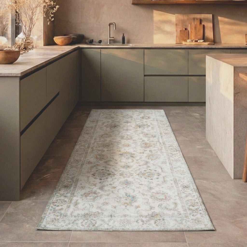 Washable Runner - Domingo Oriental White