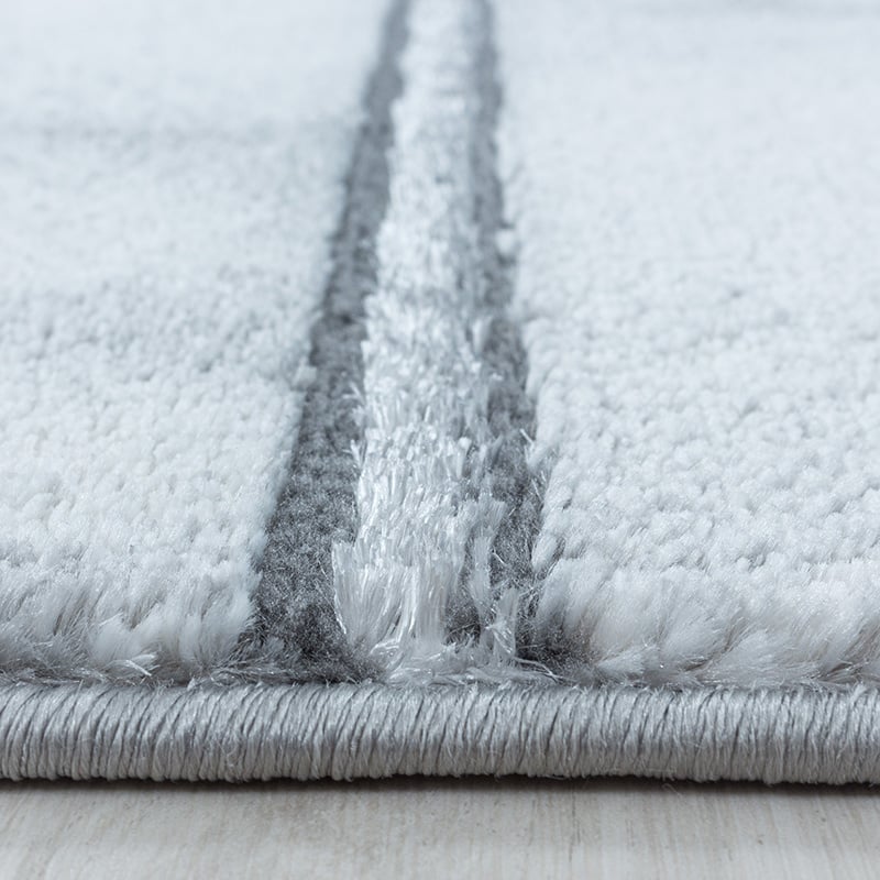 Modern floor rug - Marble Box Grey/Silver