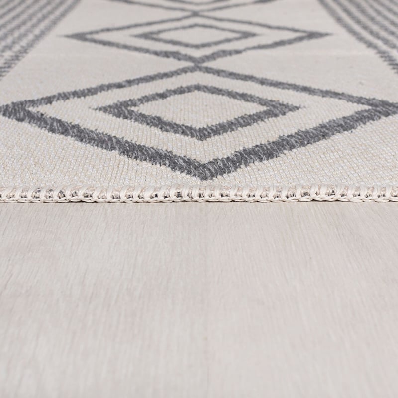 Geometric floor rug - Decio Teo Grey/White