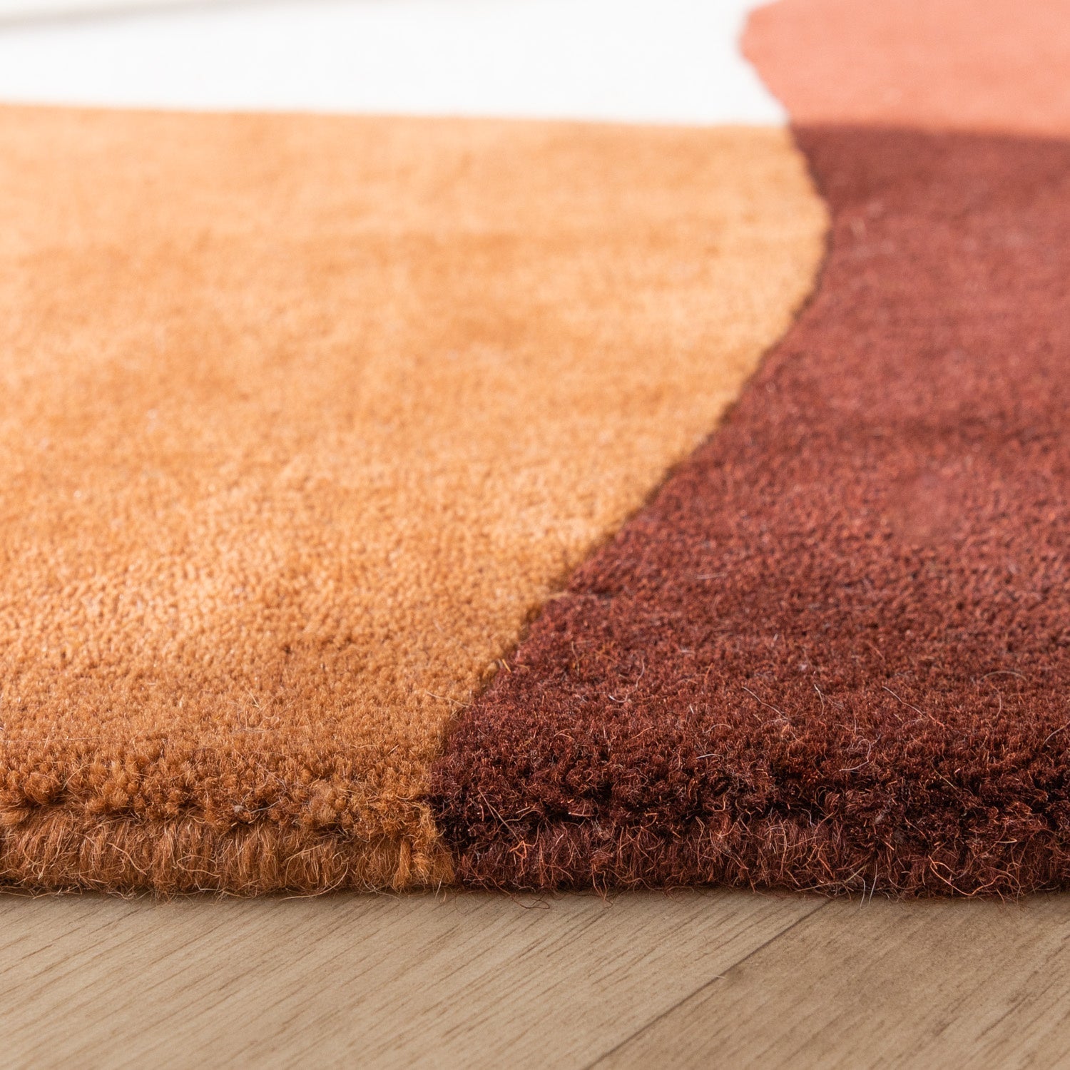 Wool Abstract Rug - Clarice Terracotta