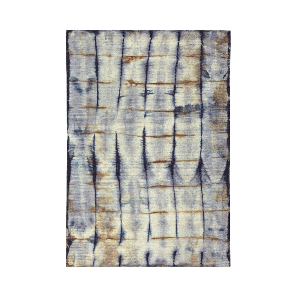Wool floor rug - Tiphaine Blue/Ochre Yellow