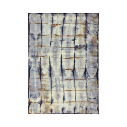 Wool floor rug - Tiphaine Blue/Ochre Yellow