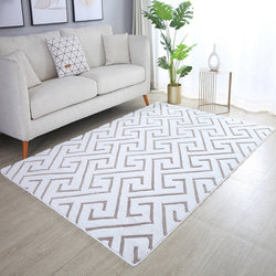 Soft geometric floor rug - Vellion Maze White/Beige