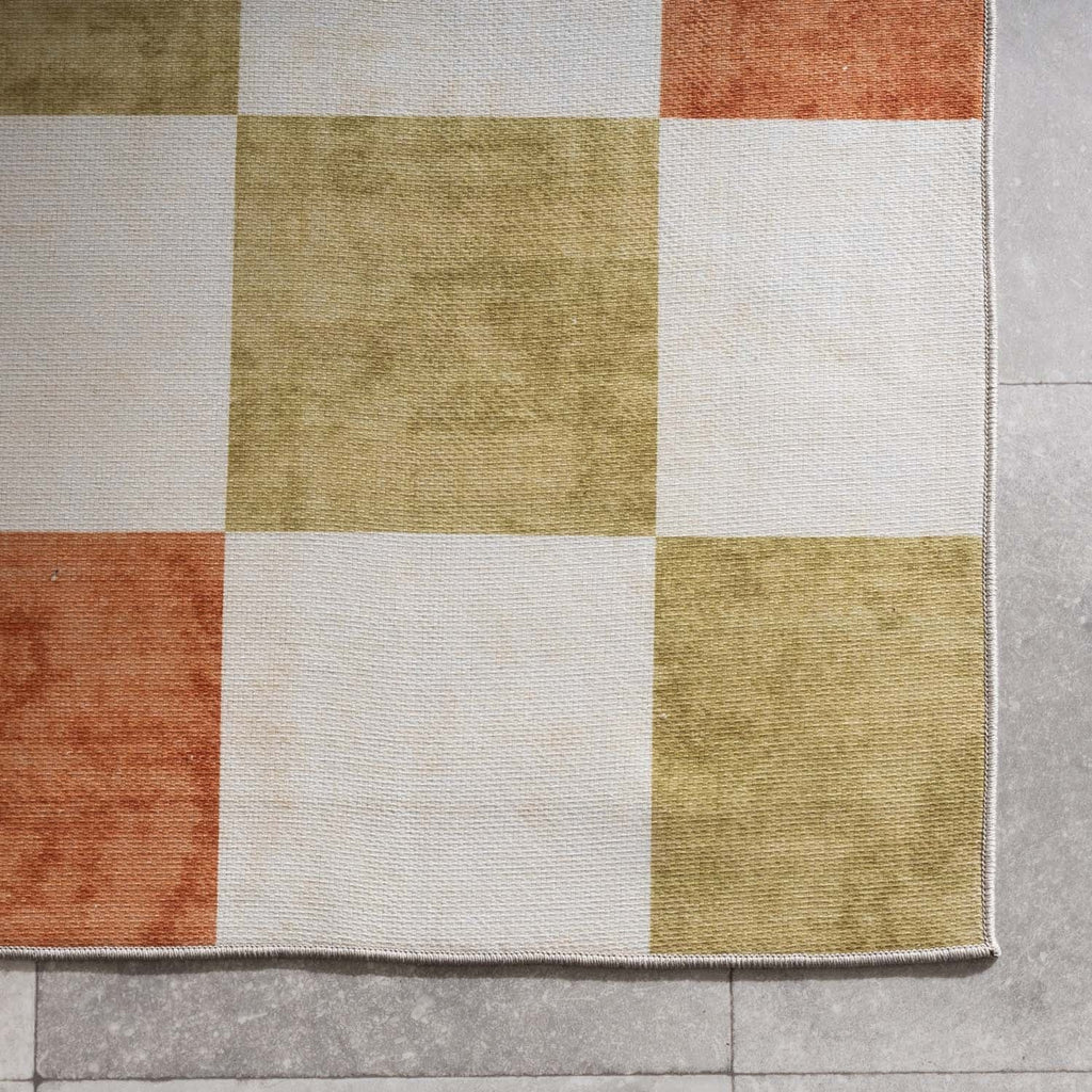 Retro Indoor Outdoor Rug - Pop Cubes Terracotta
