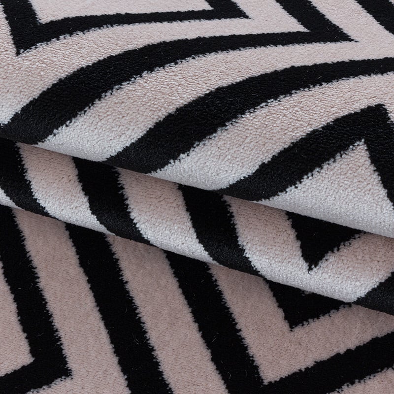 Modern floor rug - Streaky Square Pink/Black