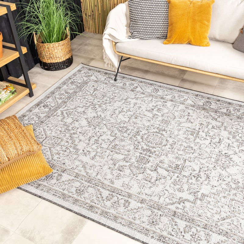 Vintage Outdoor Rug - Victoria Aztec Grey