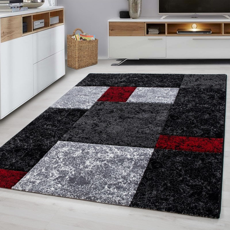 Modern floor rug - Tetris Red 1330