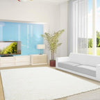 High-pile Floor Rug - Life Cream/White