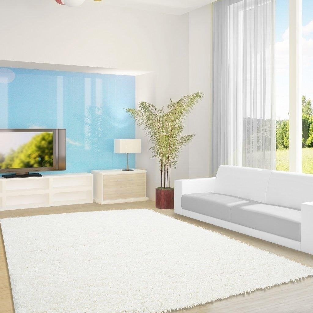 High-pile Floor Rug - Life Cream/White
