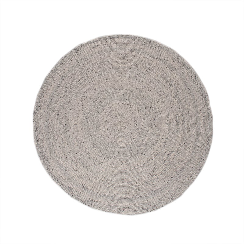 Round Wool Rug - Wise Grey/White