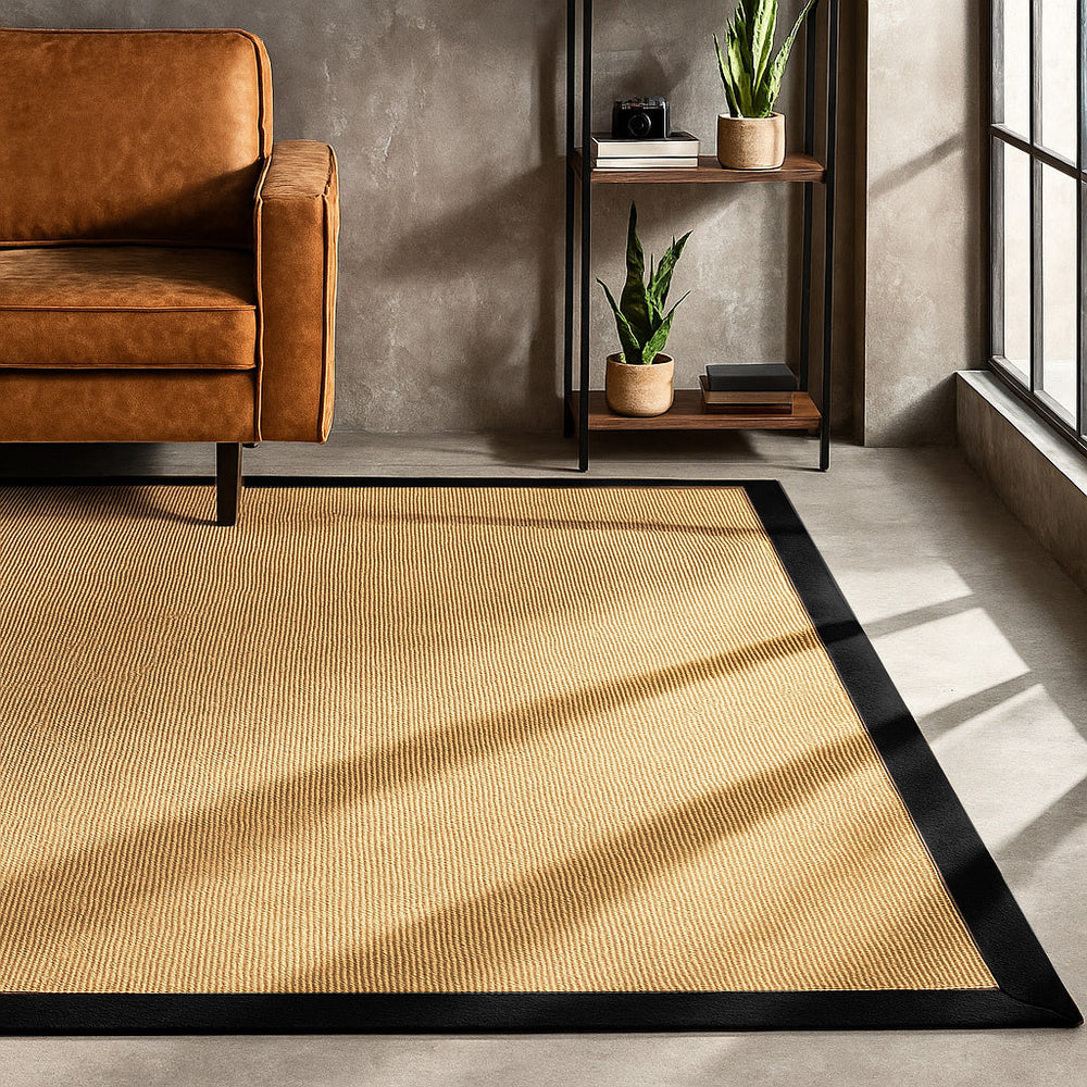Sisal Rug - Tulum Border Black