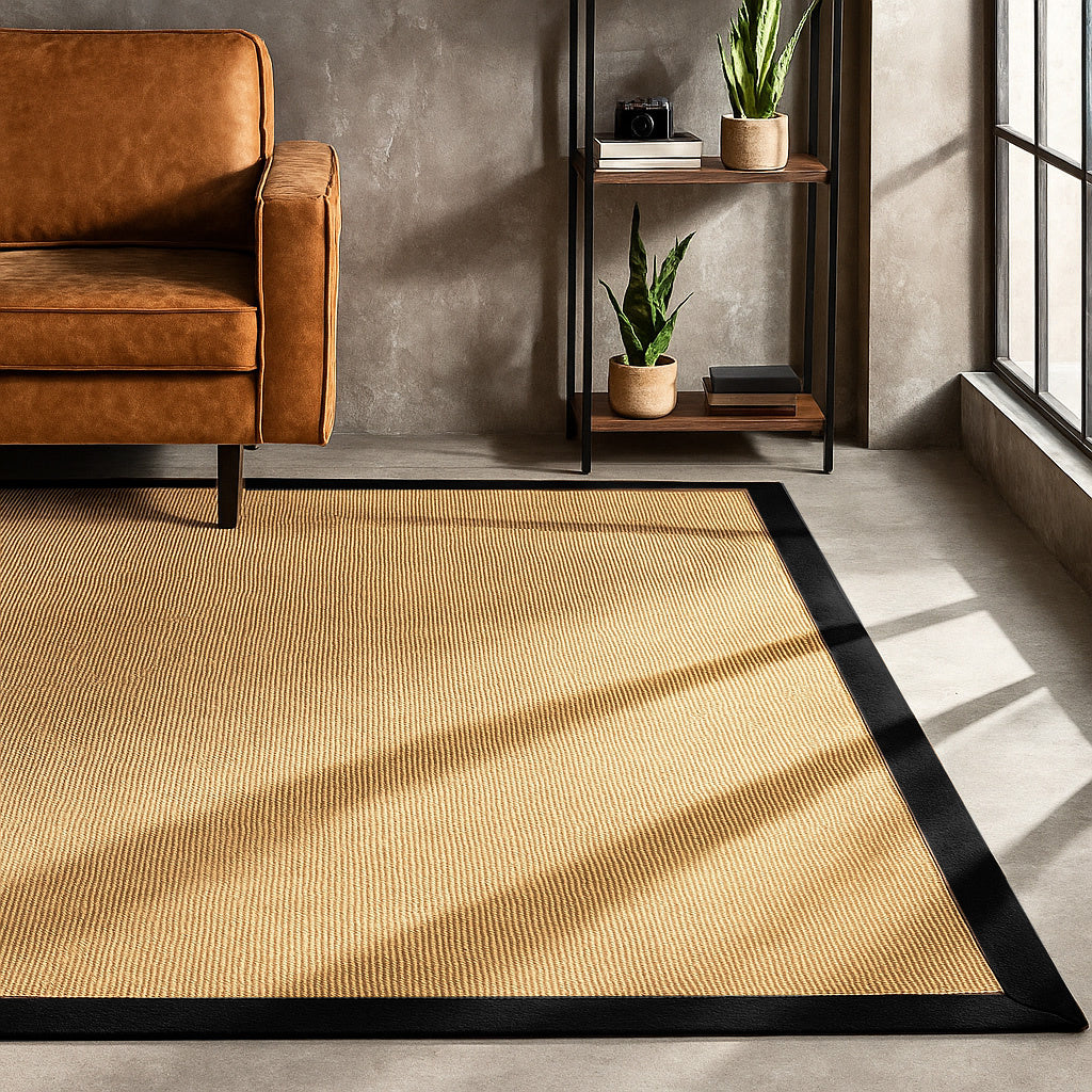 Sisal Rug - Tulum Border Black