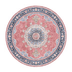 Round Vintage Rug - Lily Medallion Red/Pink