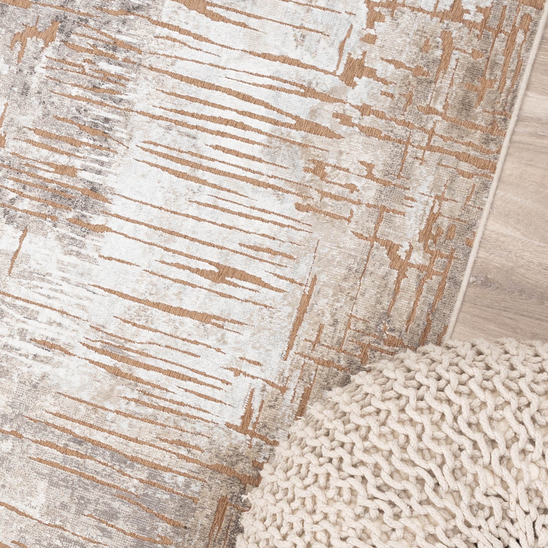 Modern Rug - Hendrix Grunge Cream/Terracotta