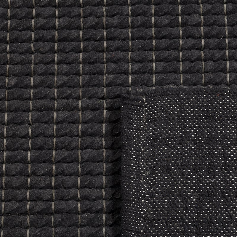 Wool floor rug - Louise Black