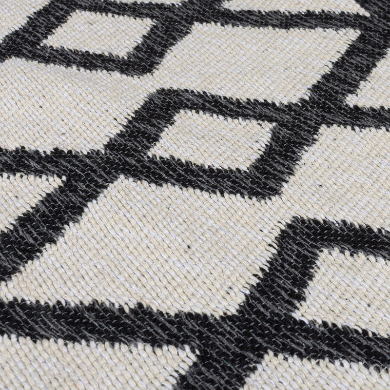 Geometric Floor Rug - Decio Teo Black/White
